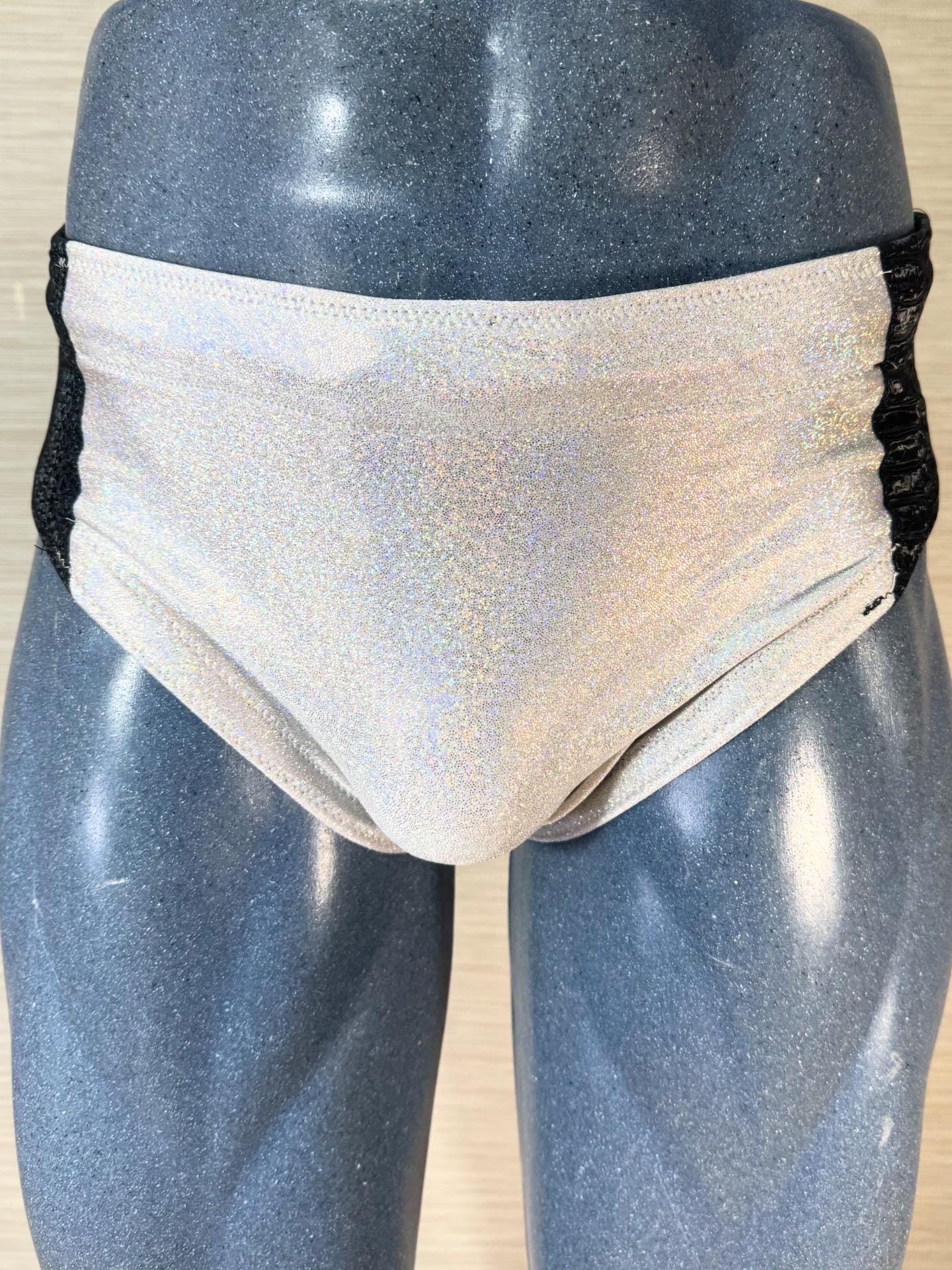 New pink silver professional wrestling trunks Large