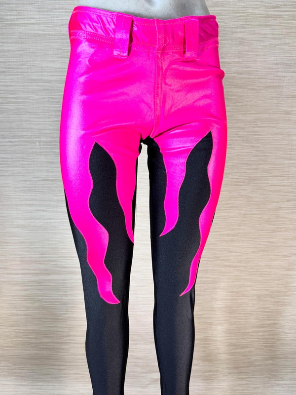 New pink with black professional wrestling tights Small