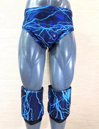 New blue lighting professional wrestling gear set large