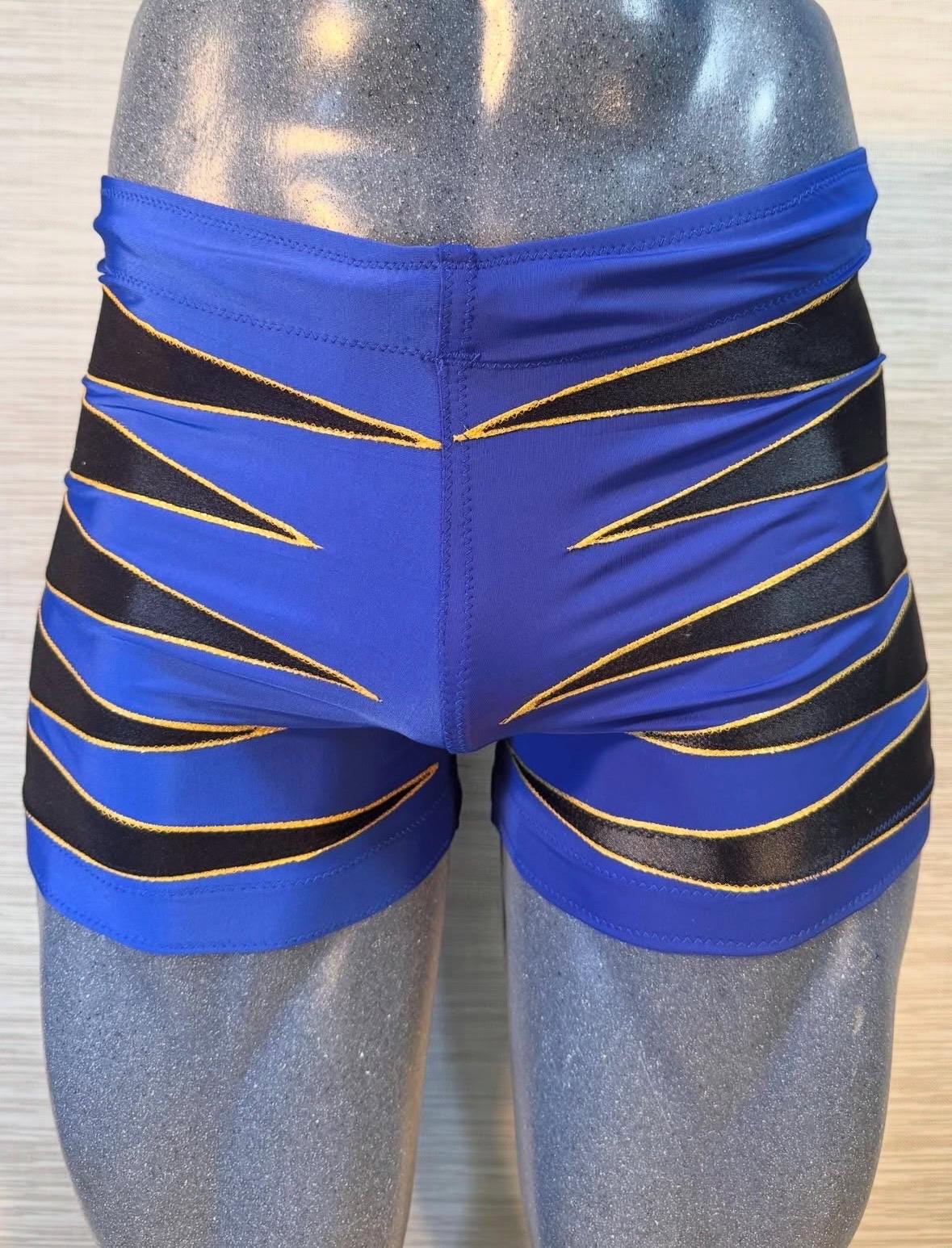 New glossy red professional wrestling biker short Large